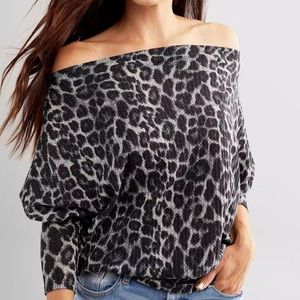 Off The Shoulder Cheetah Dolman Top